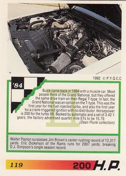 1992 PYQCC Muscle Cards II #119 1984 Buick Regal Turbo Back