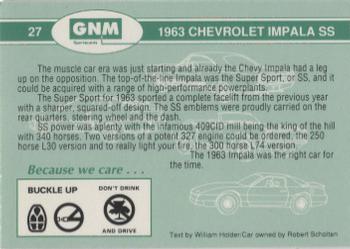 1992 GNM Road Warriors #27 1963 Chevrolet Impala SS Back