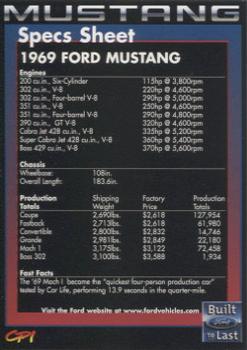 1999 Mustang 35th Anniversary #NNO 1969 Mach I Back