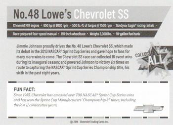 2014 Chevrolet - Series 3 #NNO No.48 Lowe's Chevrolet SS Back