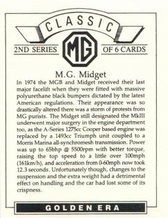 1994 Golden Era Classic MG 2nd Series #4 M.G. Midget Back