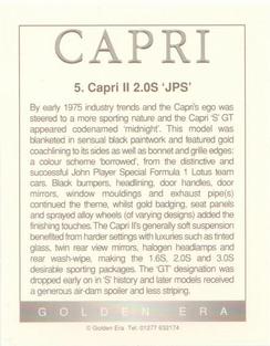 1995 Golden Era The Ford Capri #5 Ford Capri II 2.0S 'JPS' Back
