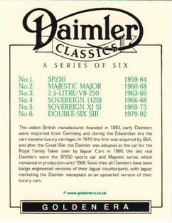 2004 Golden Era Daimler Classics #NNO Daimler Classics Back