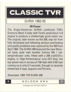 1997 Golden Era Classic TVR #3 TVR Griffith Back