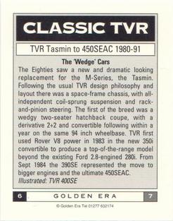 1997 Golden Era Classic TVR #6 TVR 400SE Back
