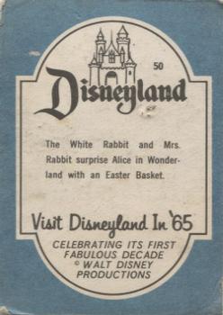 1965 Donruss Disneyland (Blue Back) #50 The White Rabbit and Mrs. Rabbit Surprise Alice in Wonderland with an Easter Basket Back