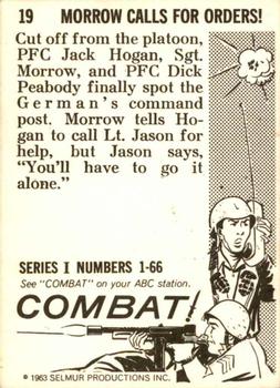 1963 Donruss Combat! (Series I) #19 Morrow Calls for Orders! Back