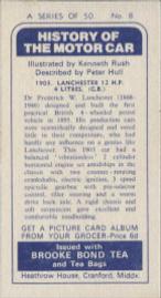 1968 Brooke Bond History Of The Motor Car #8 1903 Lanchester 12 h.p., 4 Litres Back