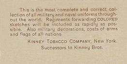 1888 Kinney Tobacco Military (N224) #NNO U.S. Cavalry - Private, 1799 Back