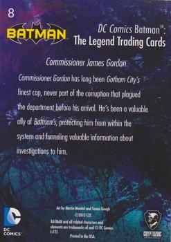 2013 Cryptozoic DC Comics Batman: The Legend - Foil #8 Commissioner James Gordon Back