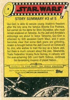 2015 Topps Star Wars Journey to the Force Awakens - Purple Starfield #3 A sorrowful good-bye Back