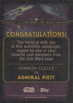 2015 Topps Star Wars Journey to the Force Awakens - Autographs #NNO Kenneth Colley Back