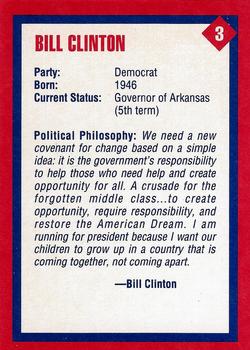 1992 Tuff Stuff Presidential Prospects #3 Bill Clinton Back