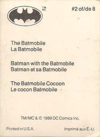 1989 DC Comics Batman Motion Cards #2 The Batmobile / Batman with the Batmobile / The Batmobile Cocoon Back