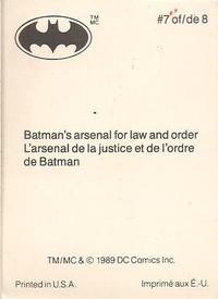 1989 DC Comics Batman Motion Cards #7 Batman's Arsenal for Law and Order Back