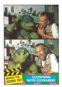 1990 O-Pee-Chee Teenage Mutant Ninja Turtles: The Movie #127 Clowning with Leonardo Front