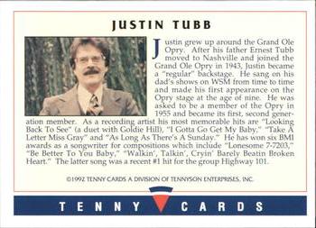 1992 Tenny Super Country Music #NNO Justin Tubb Back