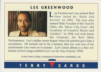 1992 Tenny Super Country Music #NNO Lee Greenwood Back