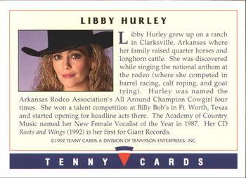 1992 Tenny Super Country Music #NNO Libby Hurley Back
