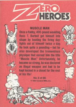1983 Donruss Zero Heroes #3 Muscle Man Back