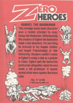 1983 Donruss Zero Heroes #17 Egbert the Barbarian Back