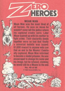 1983 Donruss Zero Heroes #49 Mean Man Back