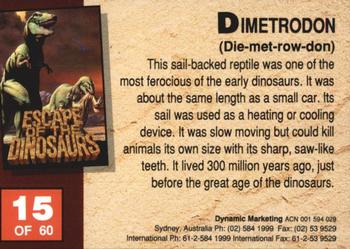 1993 Dynamic Marketing Escape of the Dinosaurs #15 Dimetrodon Back