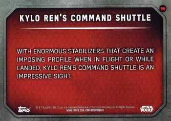 2015 Topps Star Wars: The Force Awakens #59 Kylo Ren's Command Shuttle Back