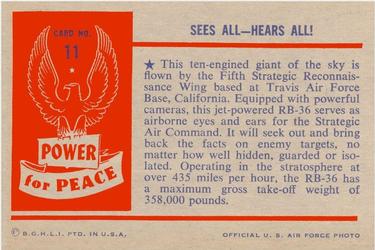 1954 Bowman Power for Peace (R701-10) #11 SEES ALL - HEARS ALL! Back
