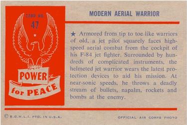 1954 Bowman Power for Peace (R701-10) #47 MODERN AERIAL WARRIOR Back