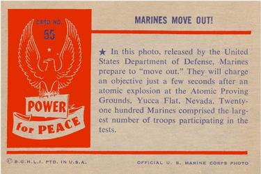 1954 Bowman Power for Peace (R701-10) #55 MARINES MOVE OUT! Back