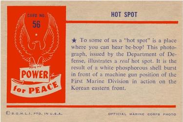 1954 Bowman Power for Peace (R701-10) #56 HOT SPOT Back