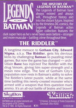 1995 SkyBox Kenner Legends of Batman #K11 Riddler Back