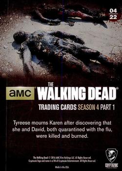 2016 Cryptozoic The Walking Dead Season 4: Part 1 #04 Burnt Up Back