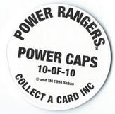 1994 Collect-A-Card Mighty Morphin Power Rangers (Hobby) - Power Caps #10 Mastodon Back