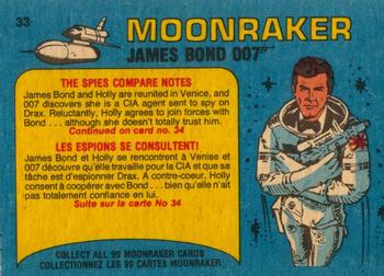 1979 O-Pee-Chee Moonraker #33 The spies compare notes! Back