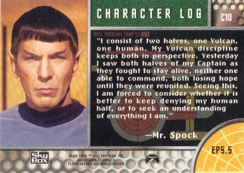 1997-99 SkyBox Star Trek Original Series 1 - Character Logs #C10 EP 5.5   The Enemy Within Back