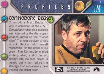 1998 SkyBox Star Trek The Original Series 2 - Profiles #P35 The Doomsday Machine Back