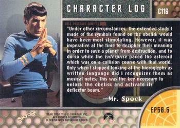 1999 SkyBox Star Trek The Original Series 3 - Character Logs #C116 EP 58:5  The Paradise Syndrome Back