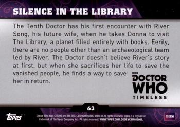 2016 Topps Doctor Who Timeless #63 Silence in the Library Back
