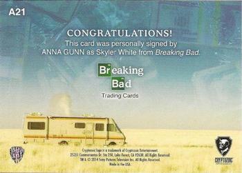2014 Cryptozoic Breaking Bad Seasons 1 - 5 - Autographs #A21 Anna Gunn Back
