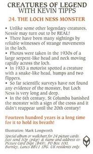 1994 Brooke Bond Creatures of Legend #24 The Loch Ness Monster Back