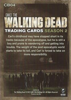 2012 Cryptozoic Walking Dead Season 2 - Character Bios #CB04 Carl Grimes Back