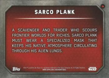 2015 Topps Star Wars: The Force Awakens - Lightsaber Green #14 Sarco Plank Back