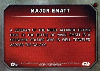 2015 Topps Star Wars: The Force Awakens - Lightsaber Green #17 Major Ematt Back