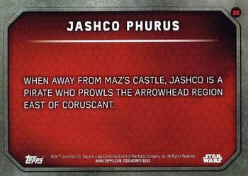 2015 Topps Star Wars: The Force Awakens - Lightsaber Green #35 Jashco Phurus Back