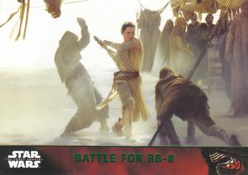 2015 Topps Star Wars: The Force Awakens - Lightsaber Green #88 Battle for BB-8 Front