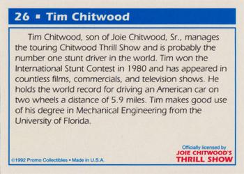 1992 Promo Collectibles Joie Chitwood's Thrill Show #26 Tim Chitwood Back