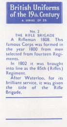 1957 British Uniforms of the 19th Century #2 The Rifle Brigade Back