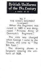1957 British Uniforms of the 19th Century - Black Back variation #7 The King's Regiment (Liverpool) Back